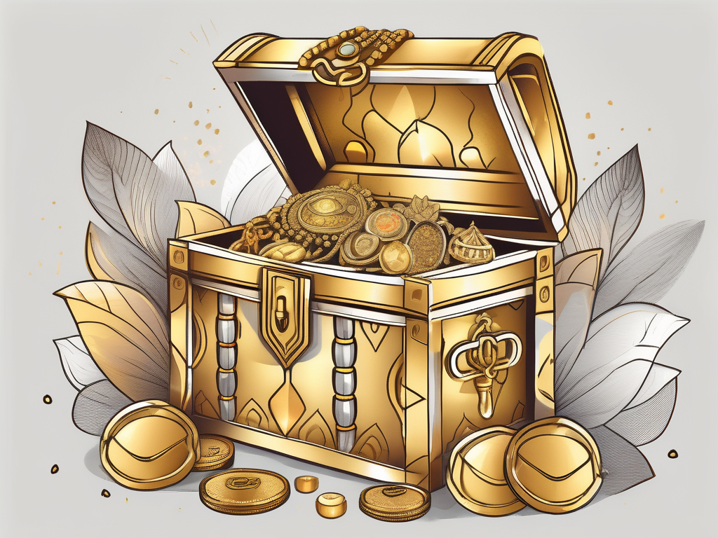 A golden key unlocking a treasure chest overflowing with jewels