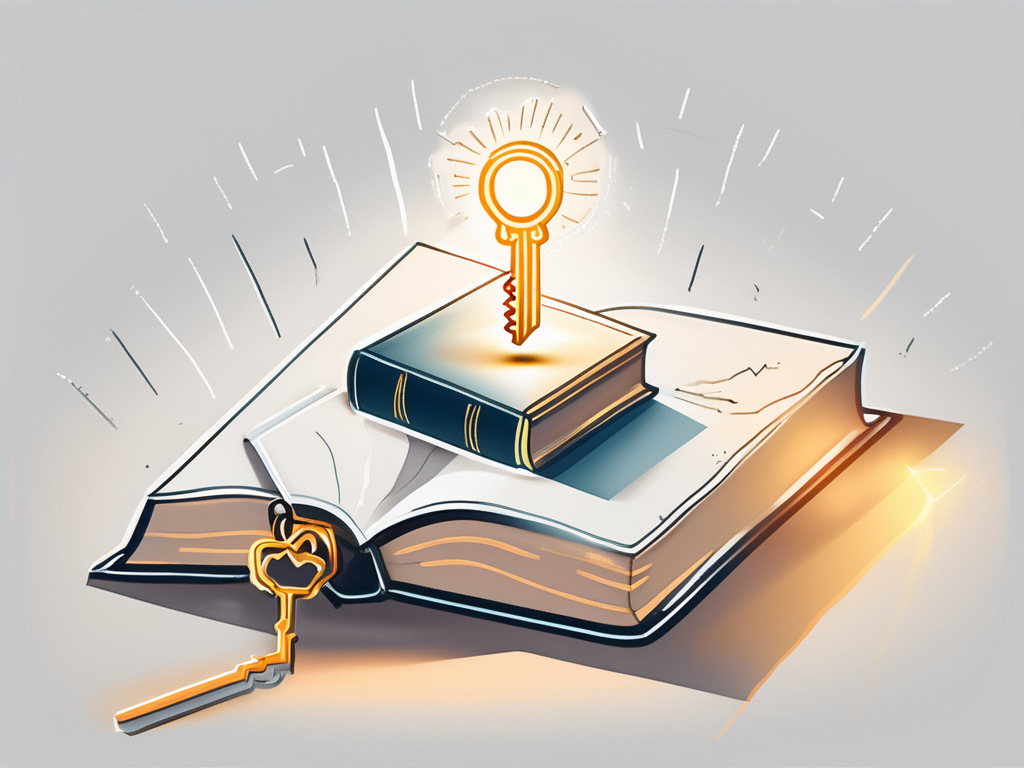 A key unlocking a book that is glowing