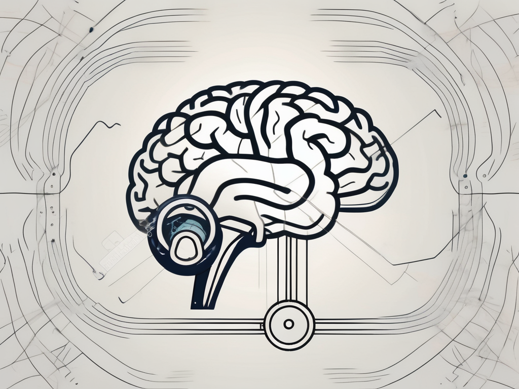 A brain with focus on the vestibular nerve