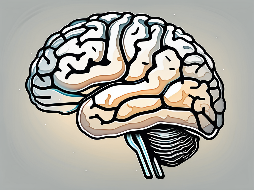 A stylized human brain with emphasis on the area where the oculo motor nerve is located