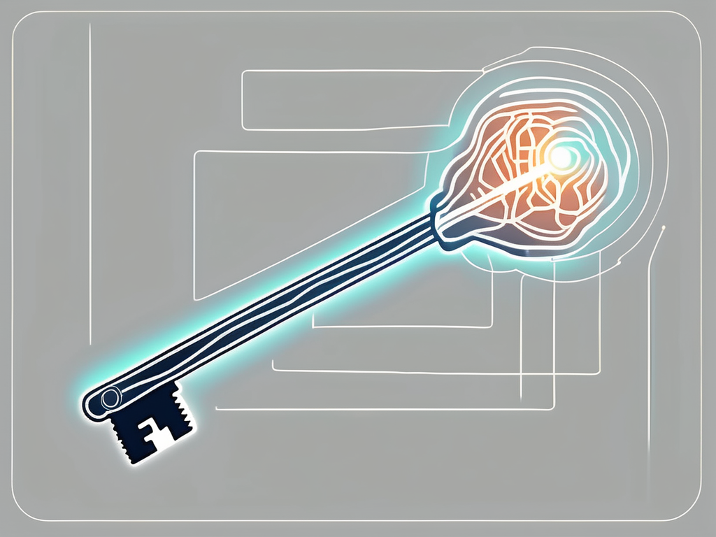 A symbolic representation of a key unlocking a glowing nerve structure